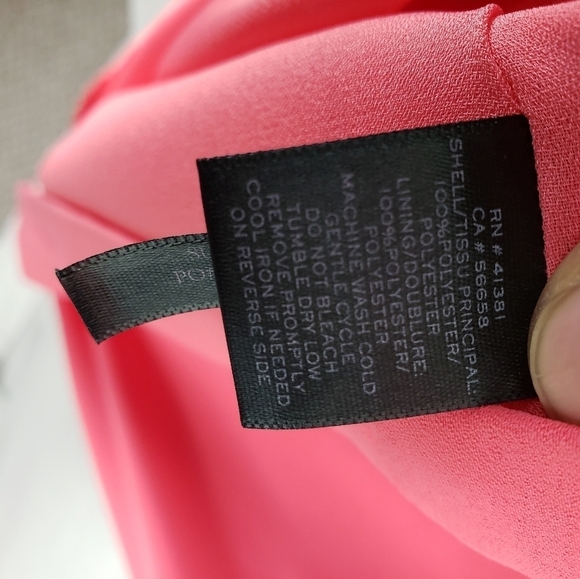 Lauren Ralph Lauren Coral Rose VNECK Coral Rose Dress Sz 10 - Picture 9 of 11